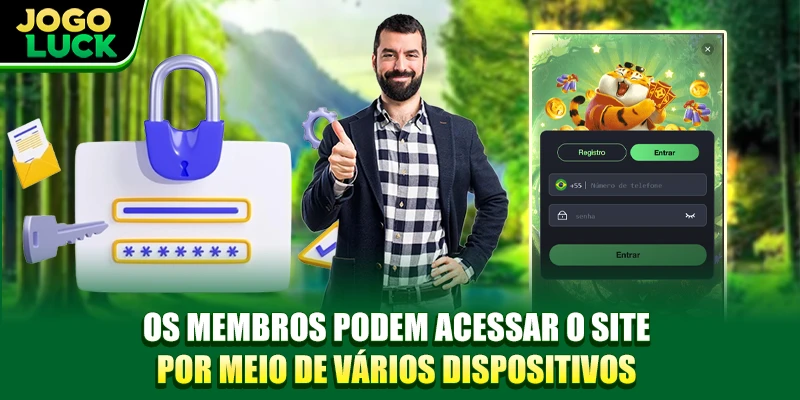 Os membros podem acessar o site por meio de vários dispositivos Os membros podem acessar o site por meio de vários dispositivos