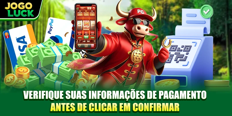 Verifique suas informações de pagamento antes de clicar em confirmar Verifique suas informações de pagamento antes de clicar em confirmar