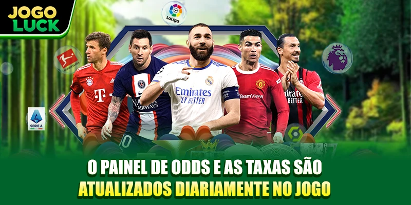 O painel de odds e as taxas são atualizados diariamente no jogo O painel de odds e as taxas são atualizados diariamente no jogo