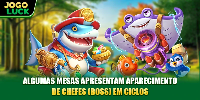 Algumas mesas apresentam aparecimento de chefes (boss) em ciclos